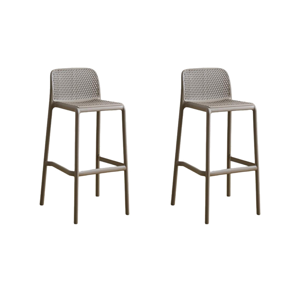 Set de 2 Sillas para Bar Túnez, Color Taupe, con Espaldar Redondeado y Transpirable