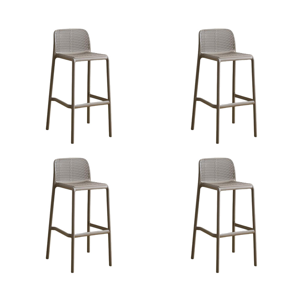 Set de 4 Sillas para Bar Túnez, Color Taupe, con Espaldar Redondeado y Transpirable