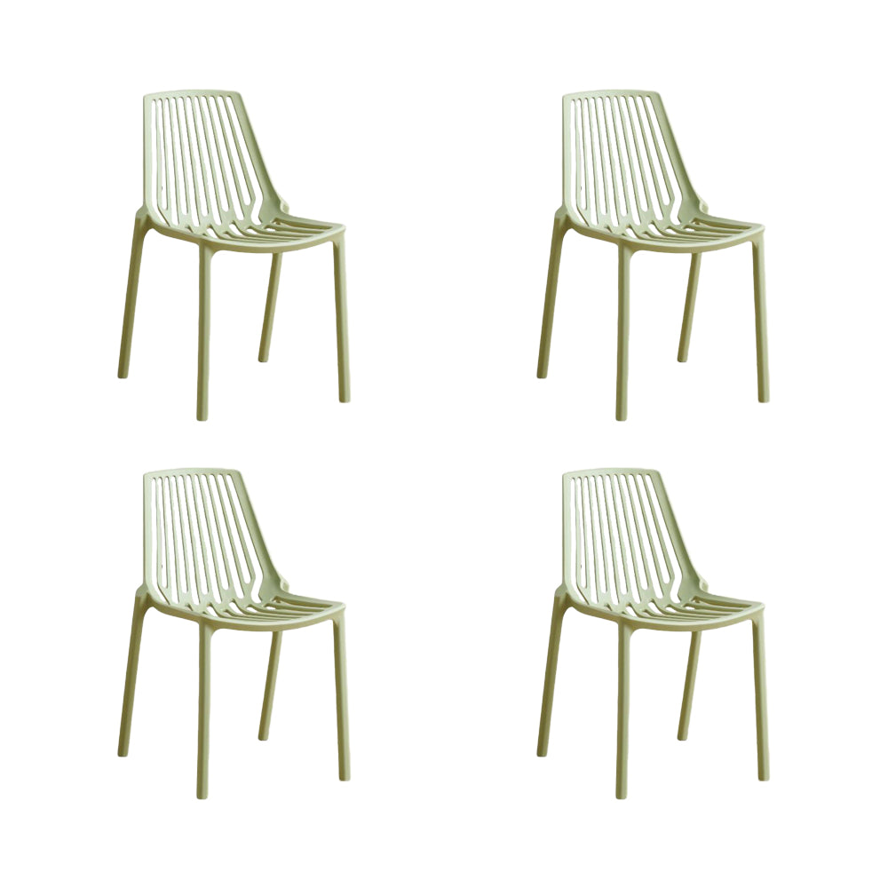 Set de 4 Sillas Tanger, Verde Olivo, con Espaldar y Diseño Moderno