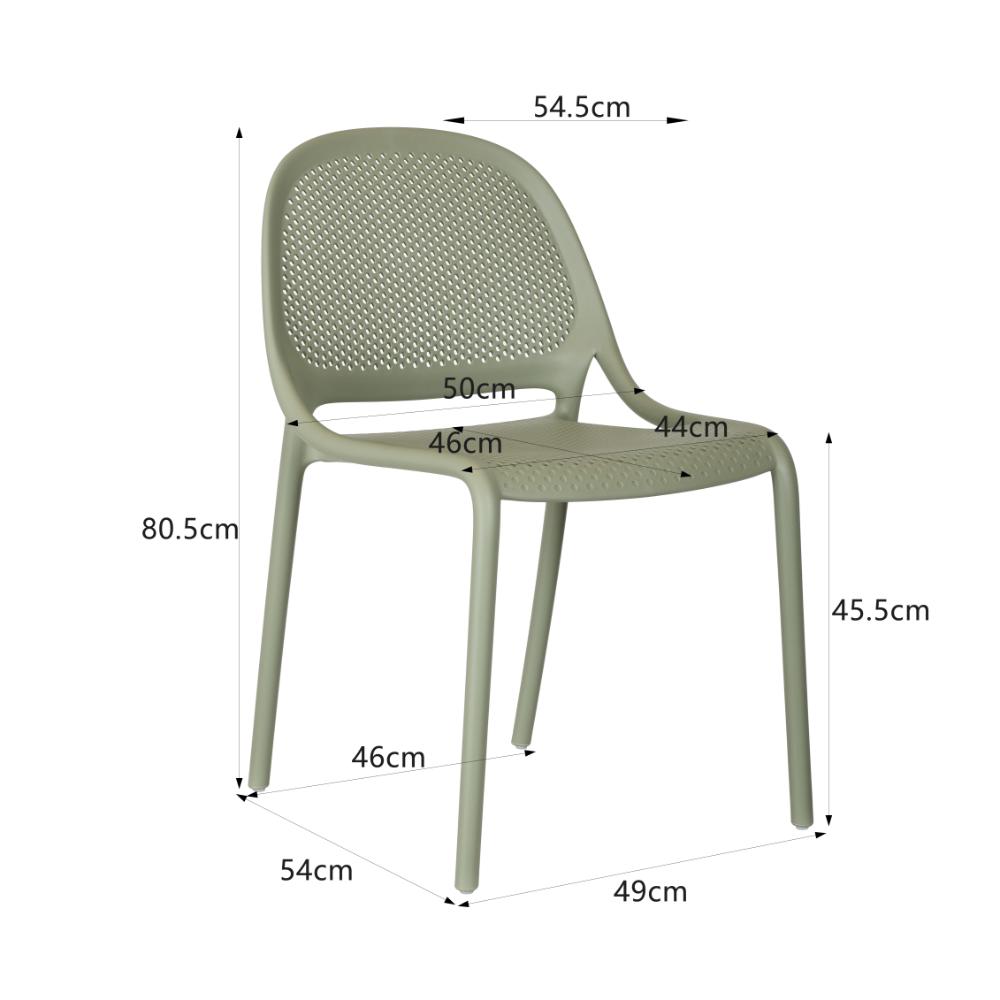 Silla Tolondo, Verde Olivo, Con espaldar redondo transpirable y diseño minimalista