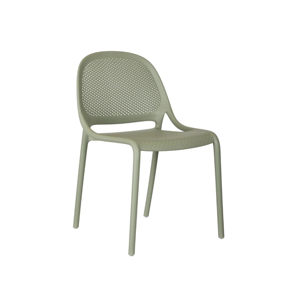Silla Tolondo, Verde Olivo, Con espaldar redondo transpirable y diseño minimalista
