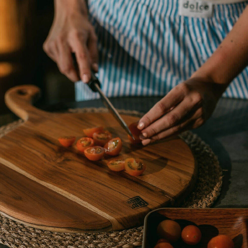 Tabla para cocina Redonda Niza en madera Teca