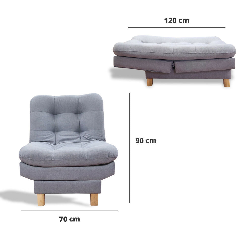 Poltrona Widmer Clic Clac 3 Posiciones Gris