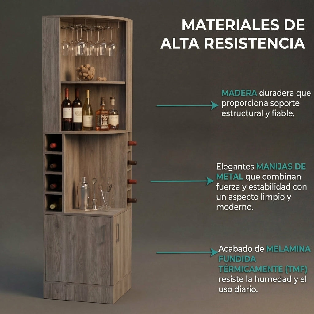 Bar Esquinero Celeste, Humo, con Dos Puertas y Espacio Portacopas  ZF