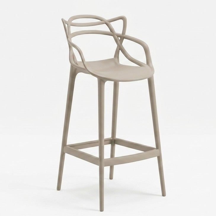 Silla para Bar Palermo, Taupe, con Reposa Pies Doble Propósito
