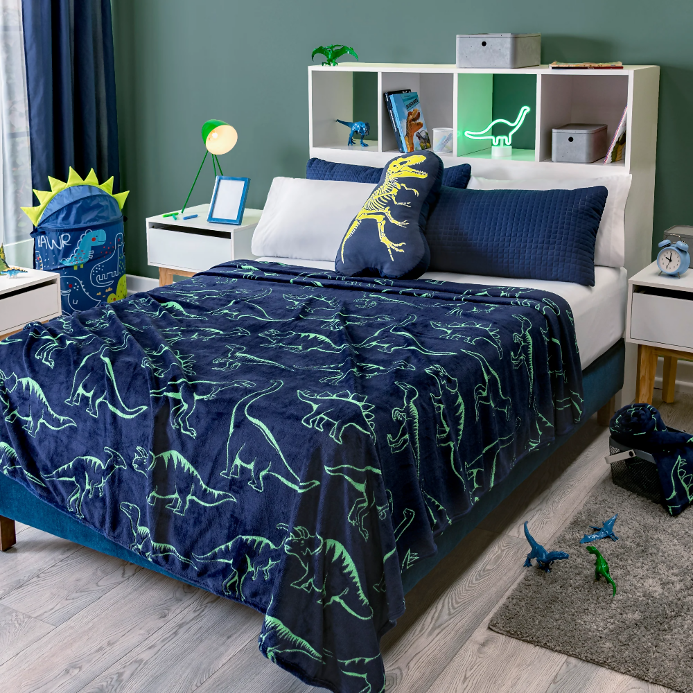 Cobija Ligera Dinosaurios, para Cama Sencilla y Doble, de 180 x 220 cm