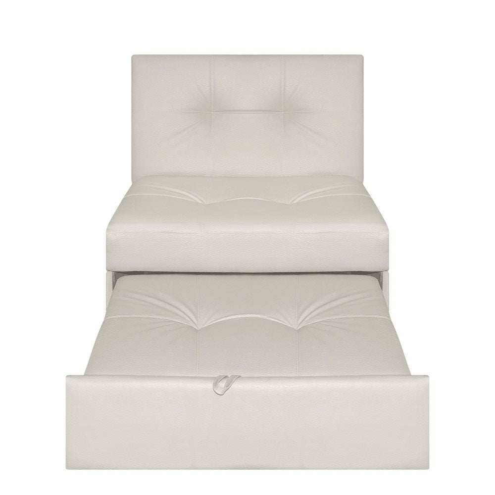 Silla Cama Angela Cuero Sintetico, Color Beige