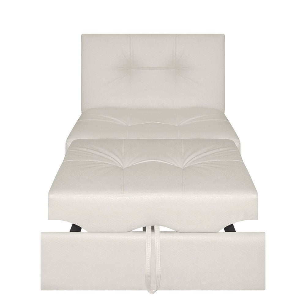 Silla Cama Angela Cuero Sintetico, Color Beige