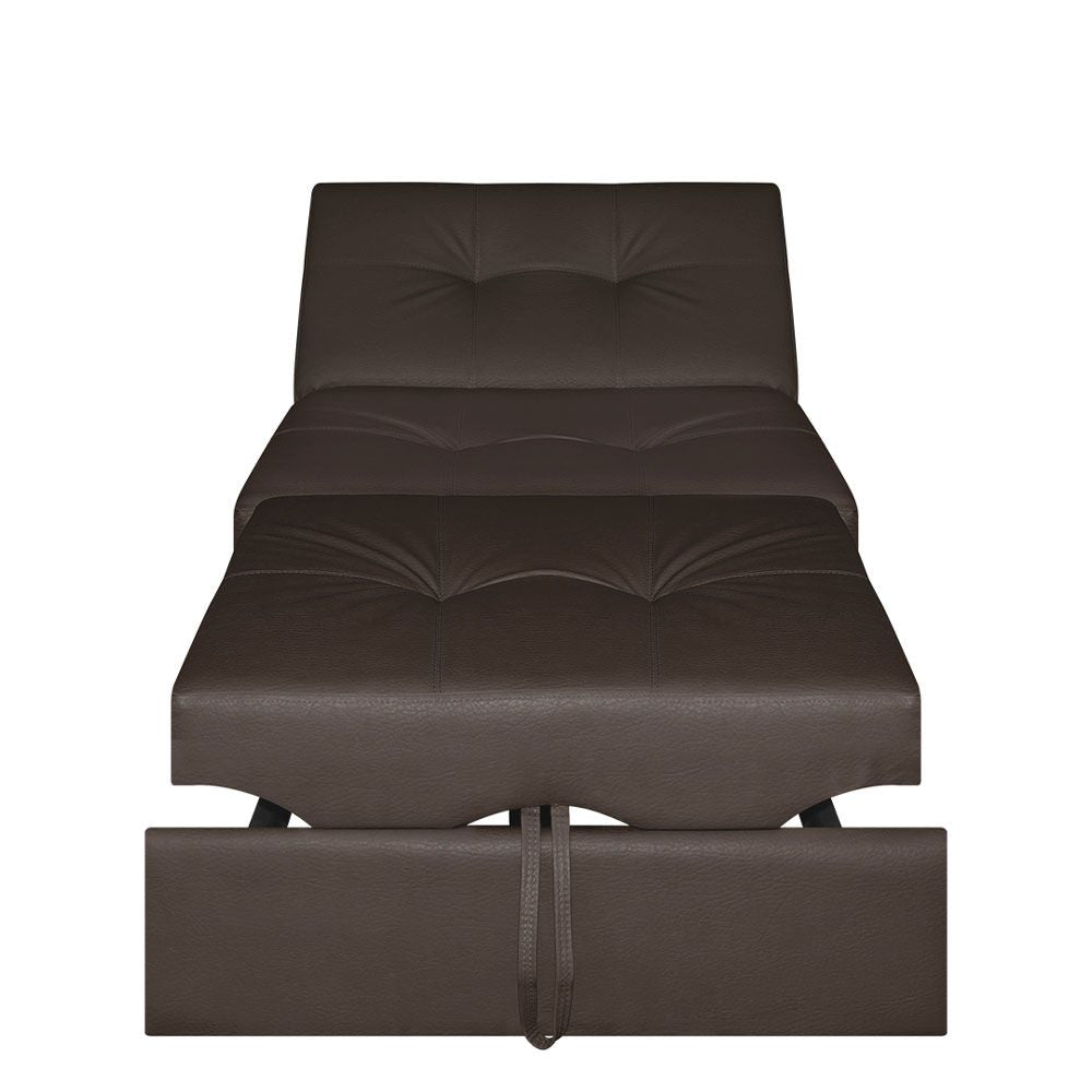 Silla Cama Angela Cuero Sintetico, Color Café