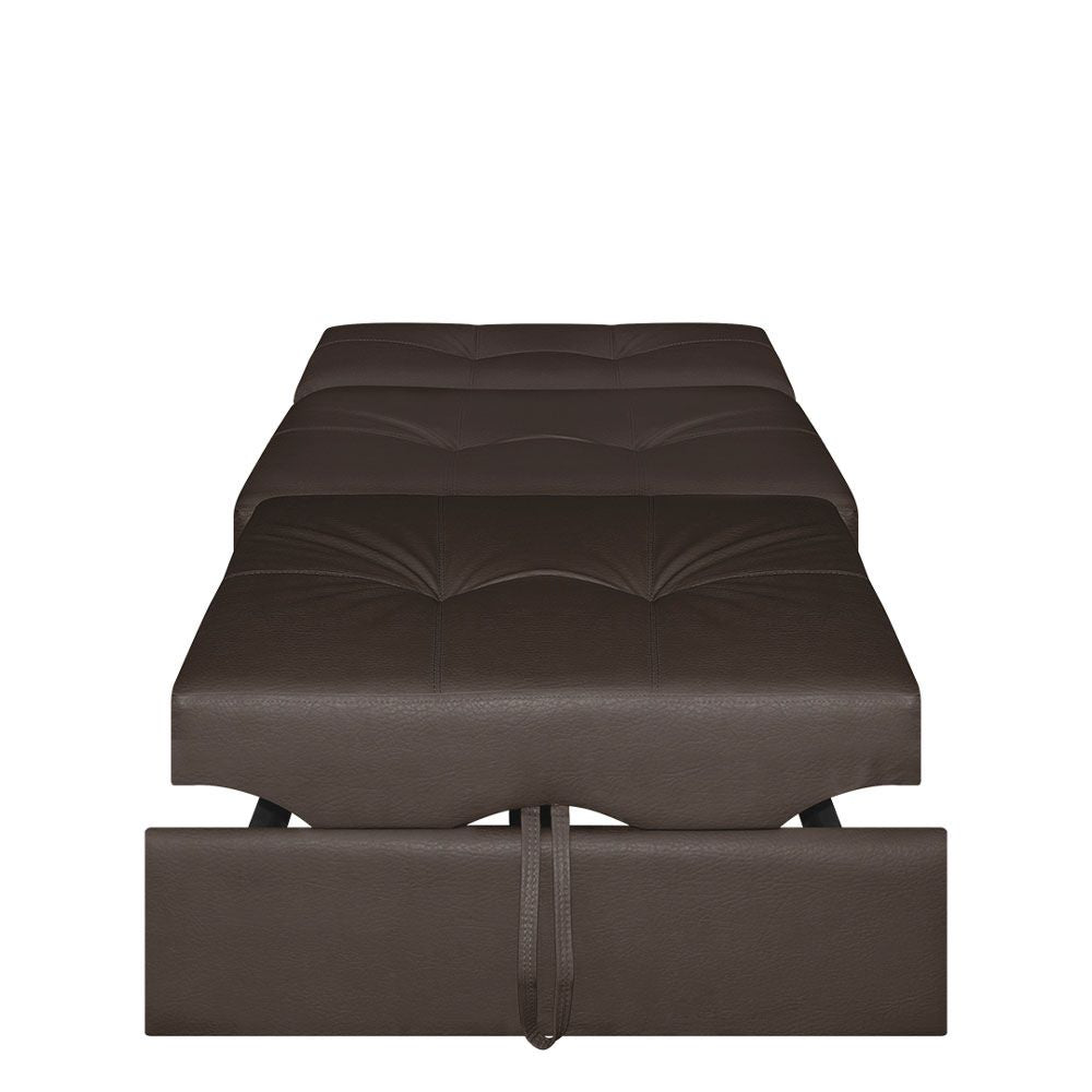 Silla Cama Angela Cuero Sintetico, Color Café