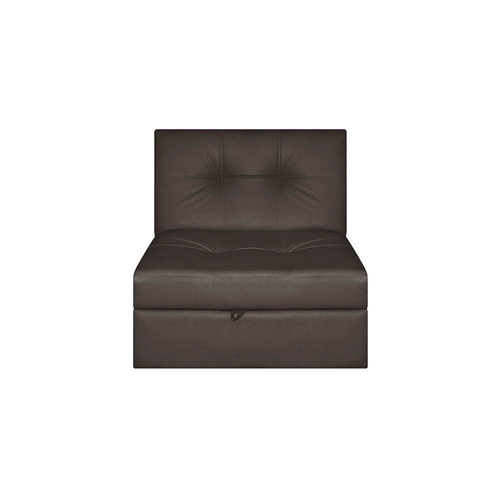 Silla Cama Angela Cuero Sintetico, Color Café
