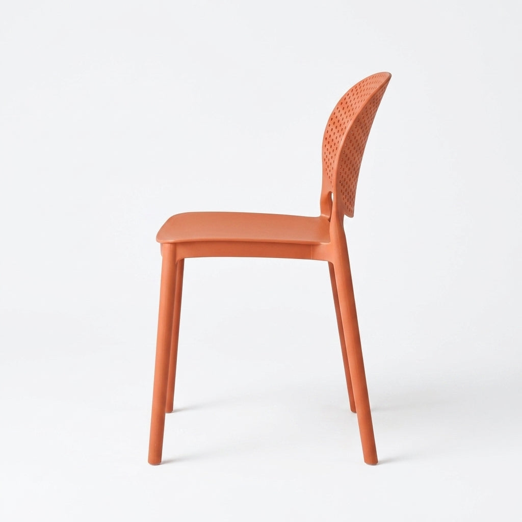 Set de 2 Sillas Florida, Color Terracota, con Espaldar y Diseño Moderno