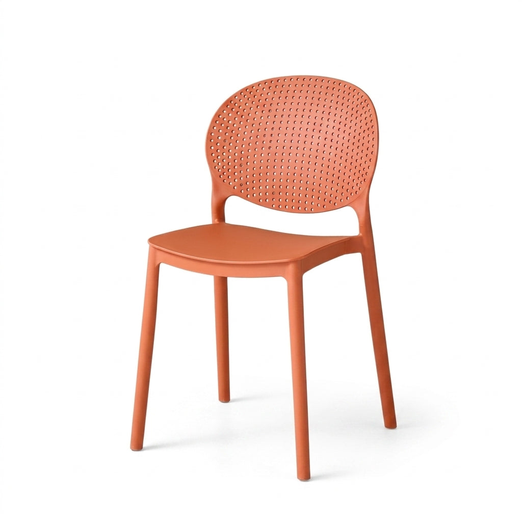Set de 2 Sillas Florida, Color Terracota, con Espaldar y Diseño Moderno