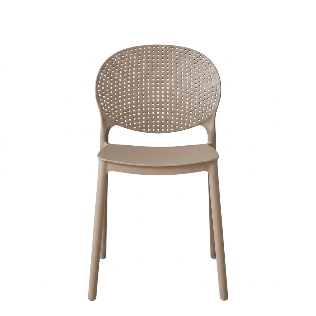 Set de 4 Sillas Florida, Color Taupe, con Espaldar y Diseño Moderno