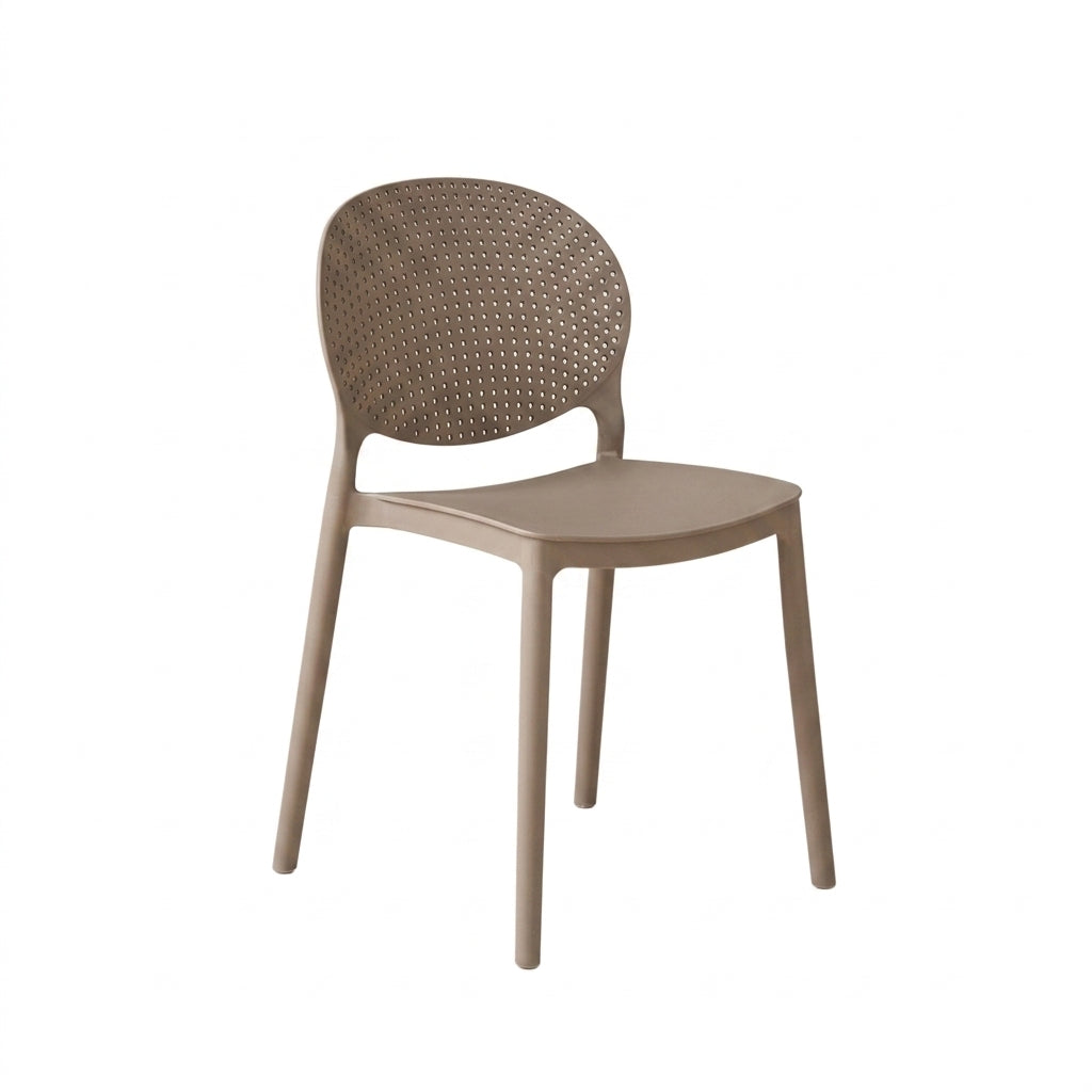 Set de 2 Sillas Florida, Color Taupe, con Espaldar y Diseño Moderno