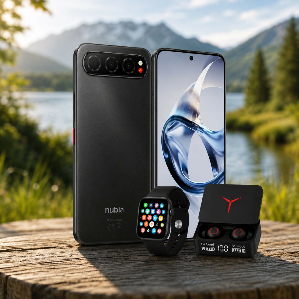 Celular Nubia Air 5G 256GB Combo Negro Con Smartwatch Y Audífonos Gratis