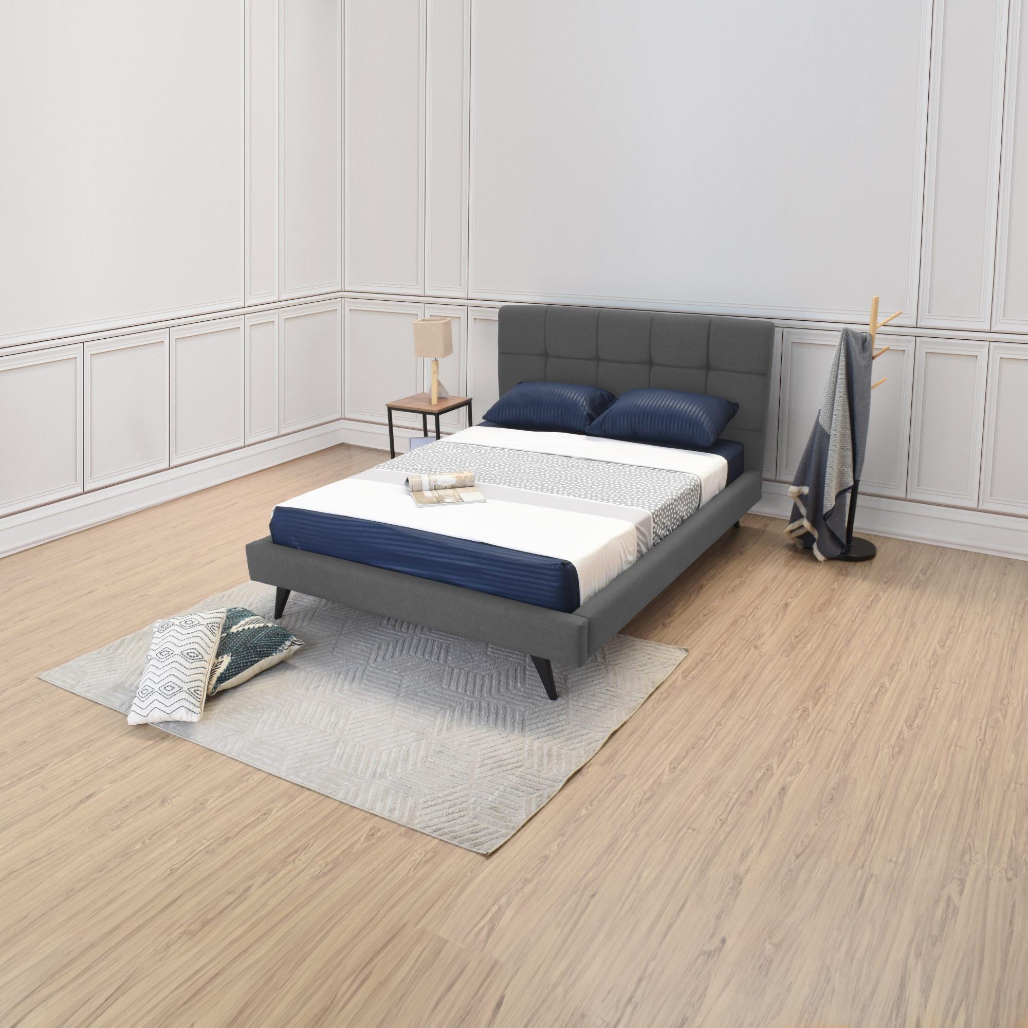 Cama Brend Doble Tela Gris
