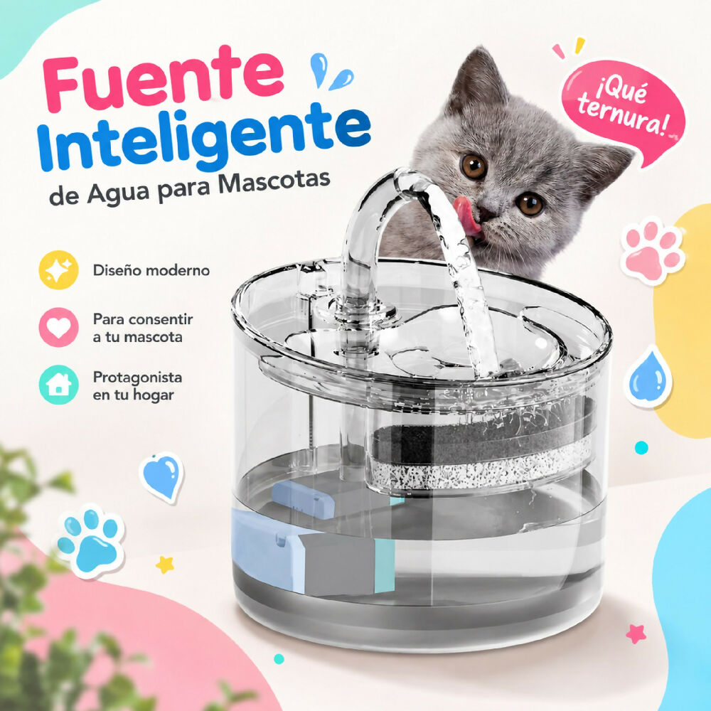 Dispensador De Agua Inteligente Para Gatos Bebedero Moderno Para Mascotas