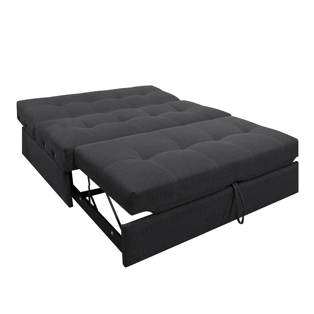 Sofa Cama Angela Con Brazos Antifluido, Color Gris Oscuro