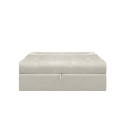 Sofa Cama Angela Con Brazos Cuero Sintetico, Color Beige