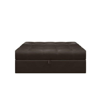 Sofa Cama Angela Con Brazos Cuero Sintetico, Color Café