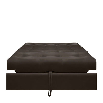 Sofa Cama Angela Con Brazos Cuero Sintetico, Color Café