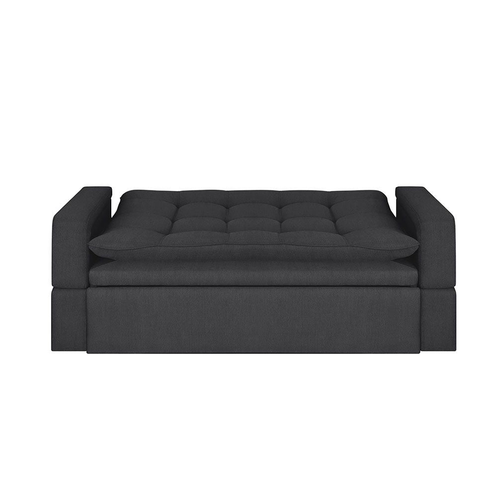 Sofa Cama Ethel Antifluido, Color Gris Oscuro