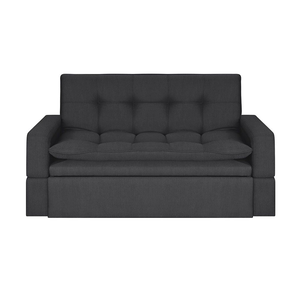 Sofa Cama Ethel Antifluido, Color Gris Oscuro