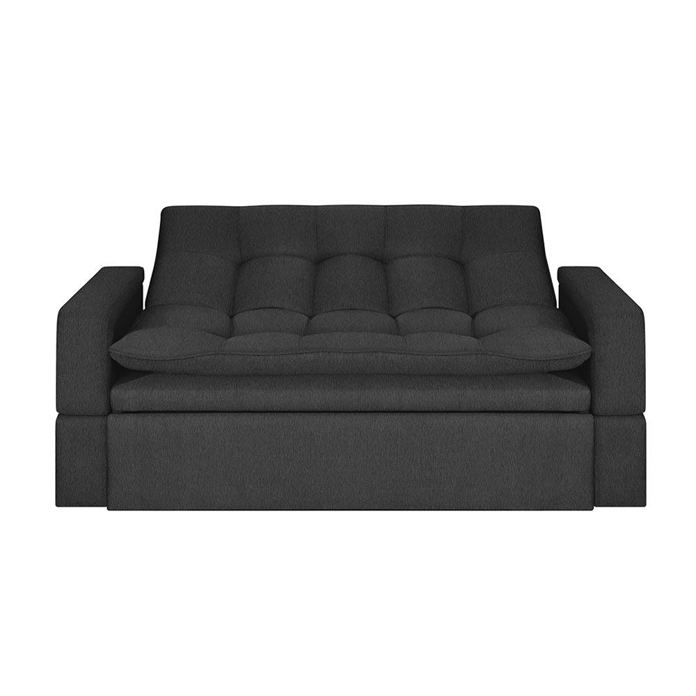 Sofa Cama Ethel Tela, Color Gris Oscuro
