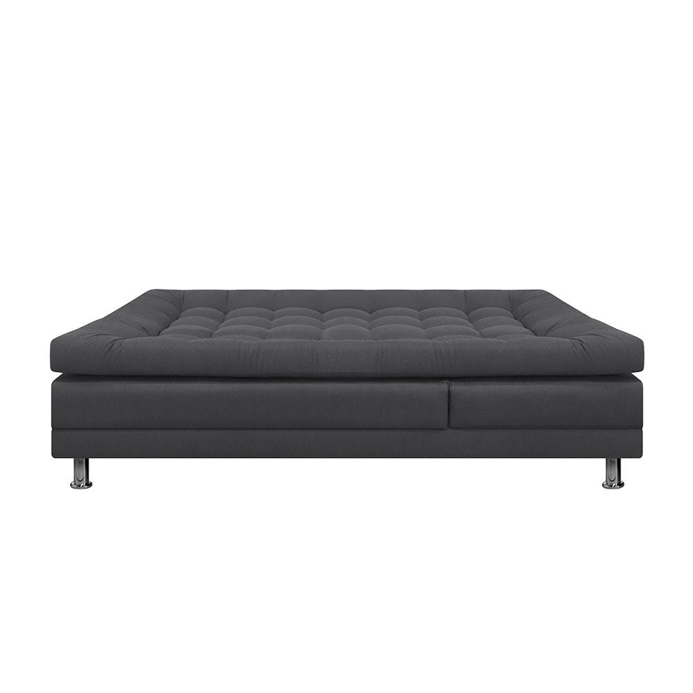 Sofá Cama Multifuncional Euro Con Brazos Antifluido, Color Gris