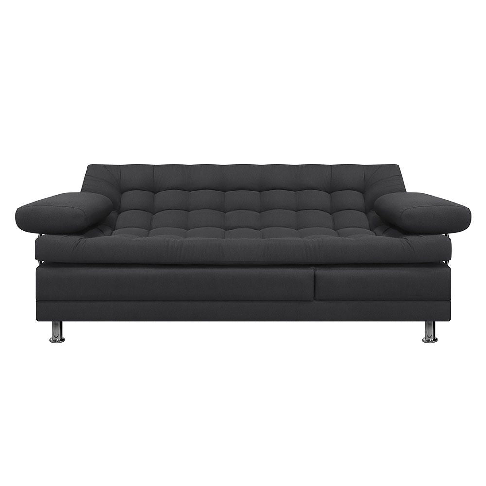 Sofa Cama Multifuncional Euro Con Brazos Antifluido, Color Gris Oscuro