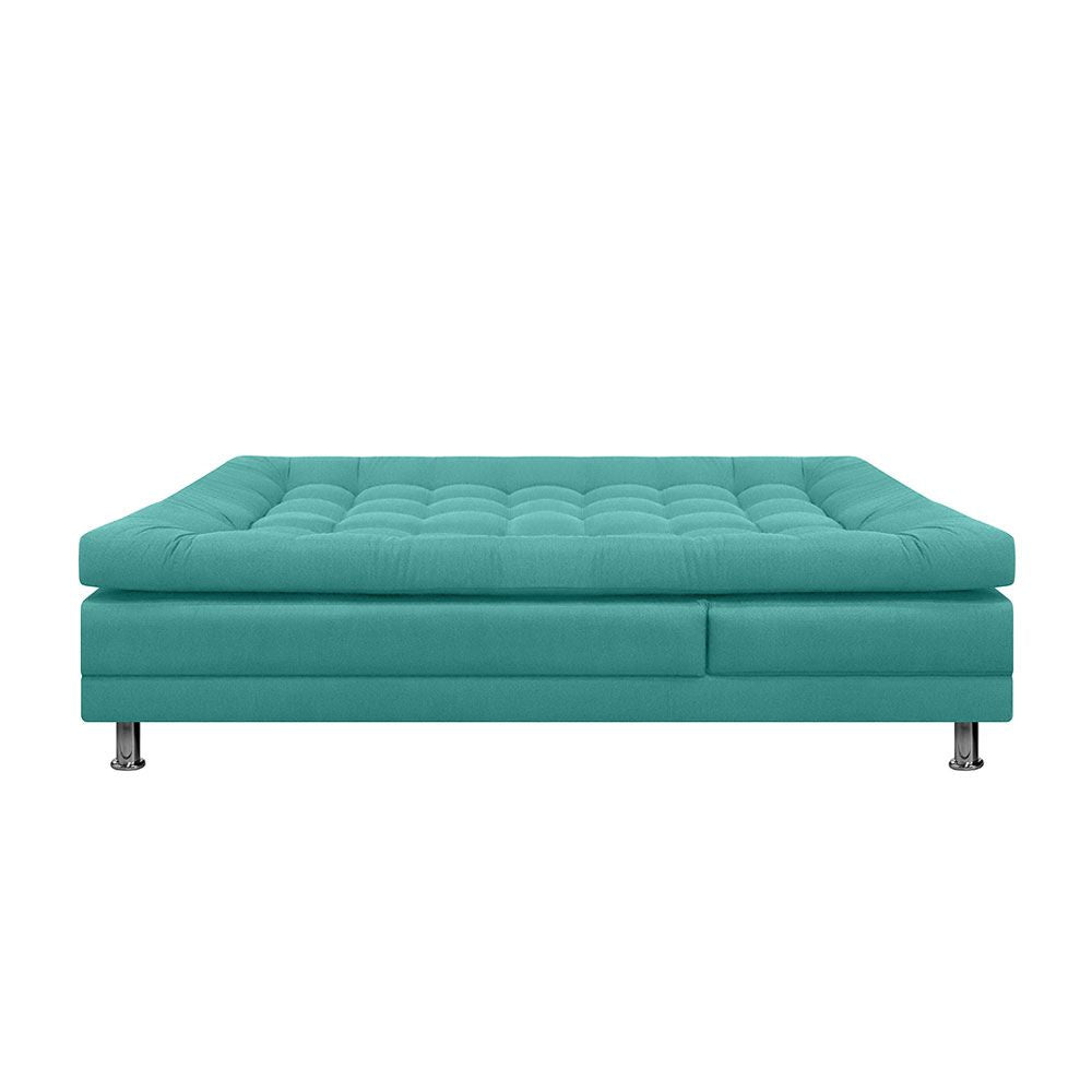 Sofa Cama Multifuncional Euro Con Brazos Antifluido, Color Turquesa