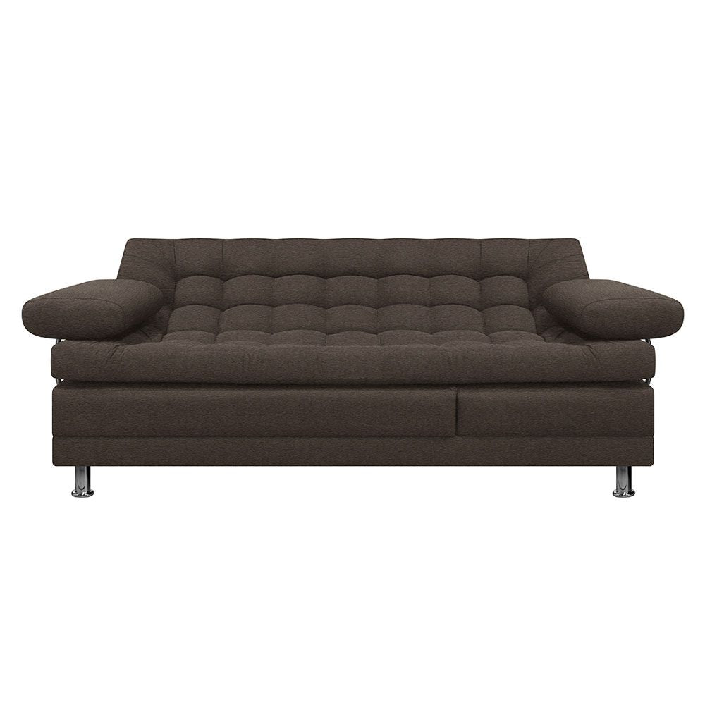Sofa Cama Multifuncional Euro Con Brazos Tela, Color Café