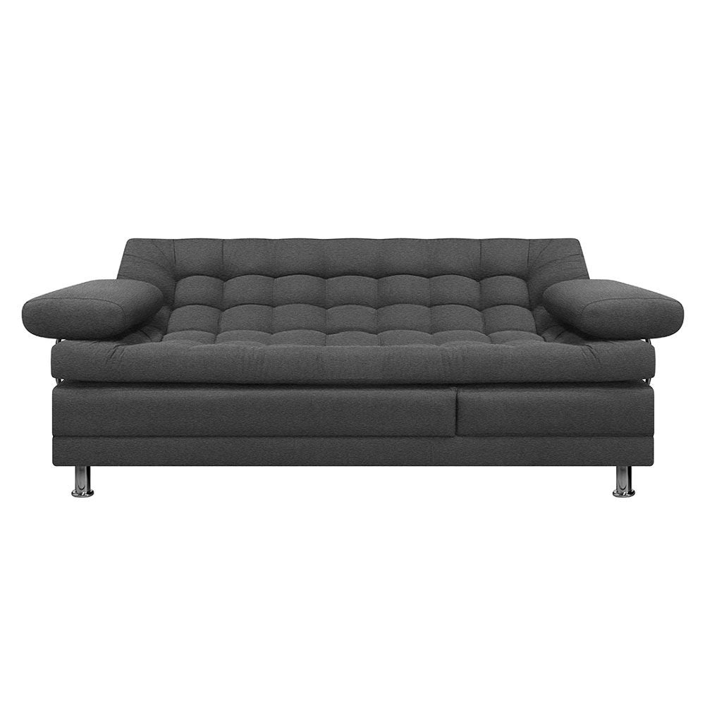 Sofa Cama Multifuncional Euro Con Brazos Tela, Color Gris
