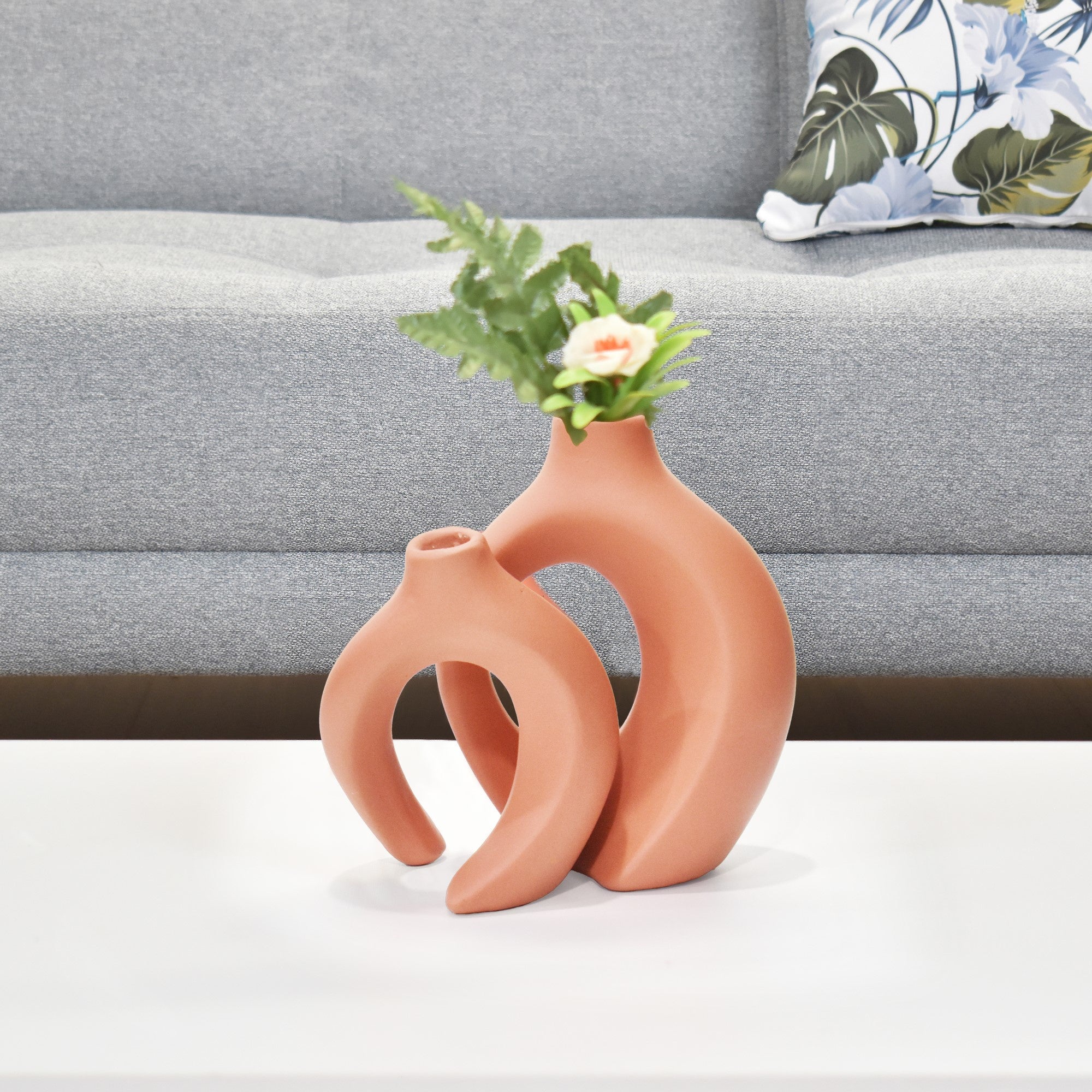 Set de Floreros en Ceramica Aura Terracota