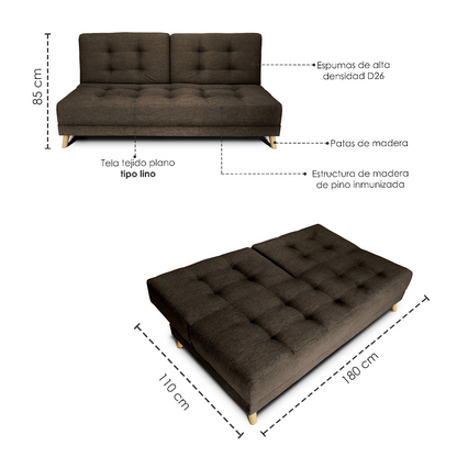 Sofa cama Clic Clac Multifuncional Cavalli Café