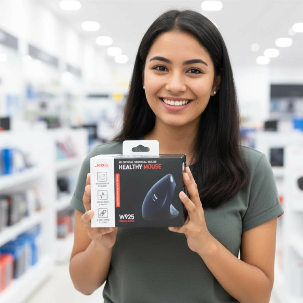 Mouse Ergonómico Vertical Jedel W925BT Inalámbrico Con Conexión Bluetooth