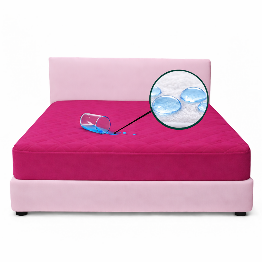 Protector colchon king antifluido fucsia 200x200cm