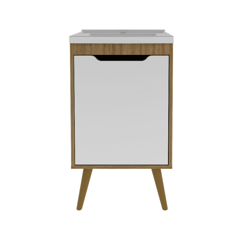 Mueble de baño con lavamanos Nexo - Almendra/Blanco