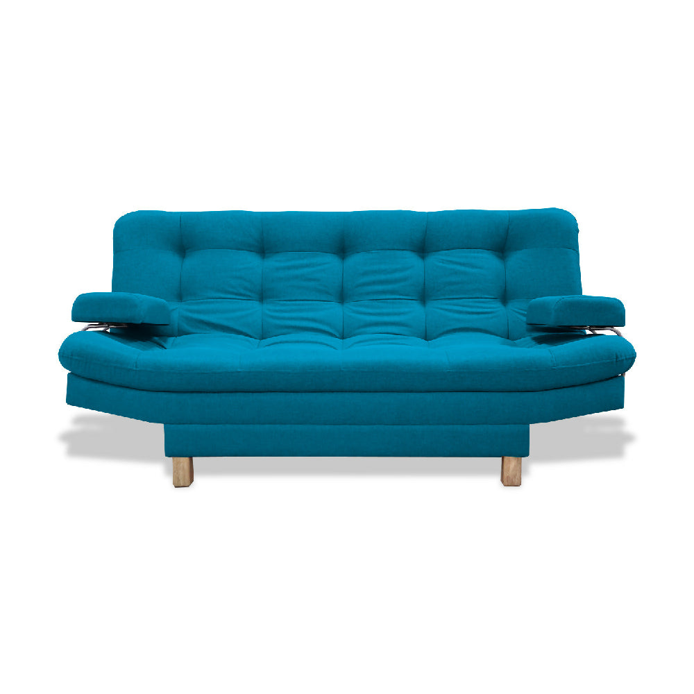 Sofacama Brunner 3 Posiciones Con Brazos extraíbles Turquesa + Cojines Decorativos