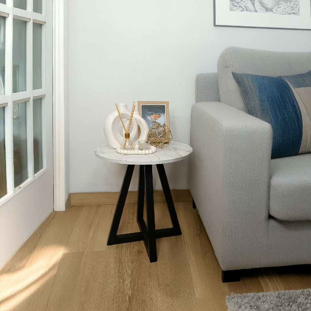 Mesa Auxiliar Monaco, Blanco+ Negro