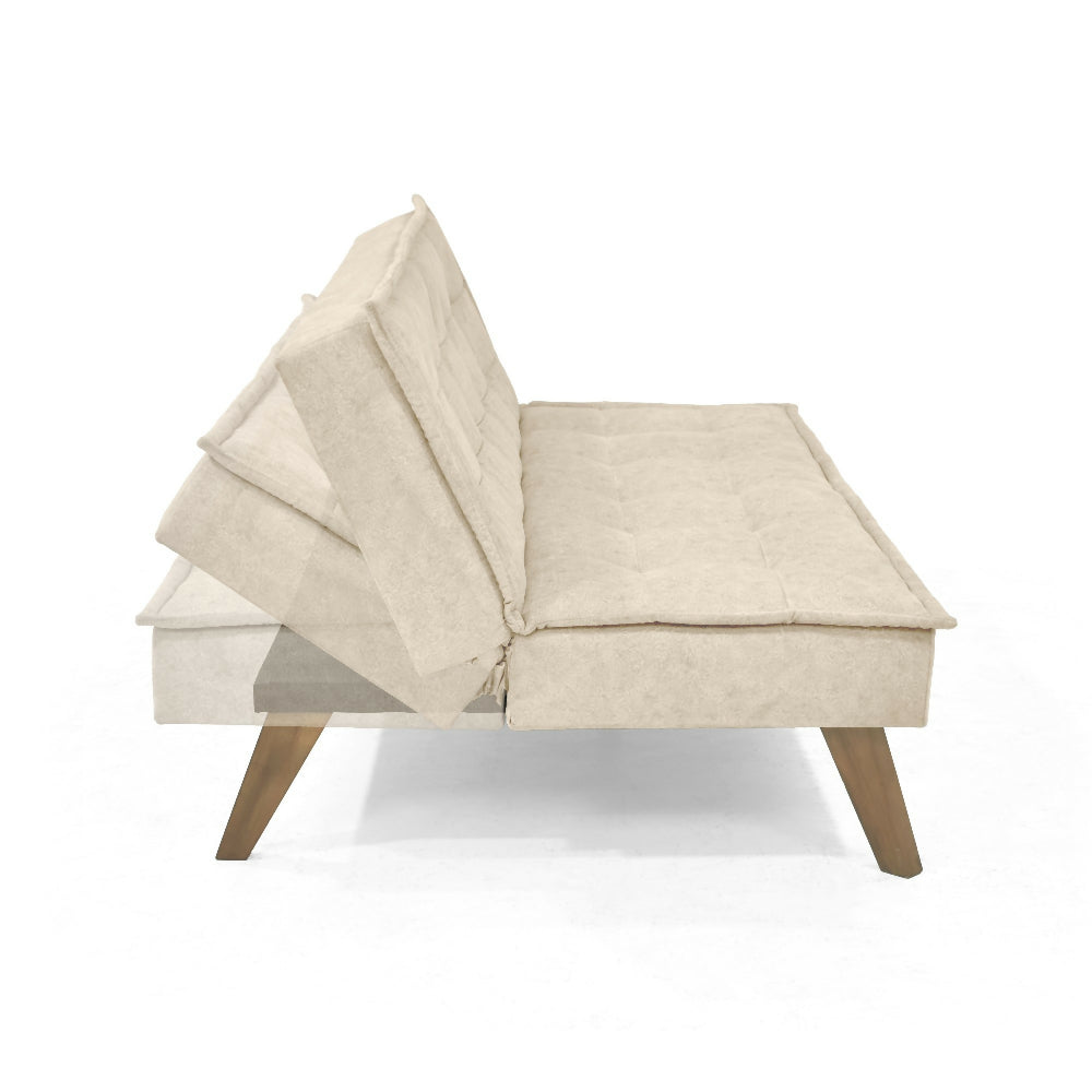 Sofa Cama Morrison 174x100x80 Reclinable Tela Beige
