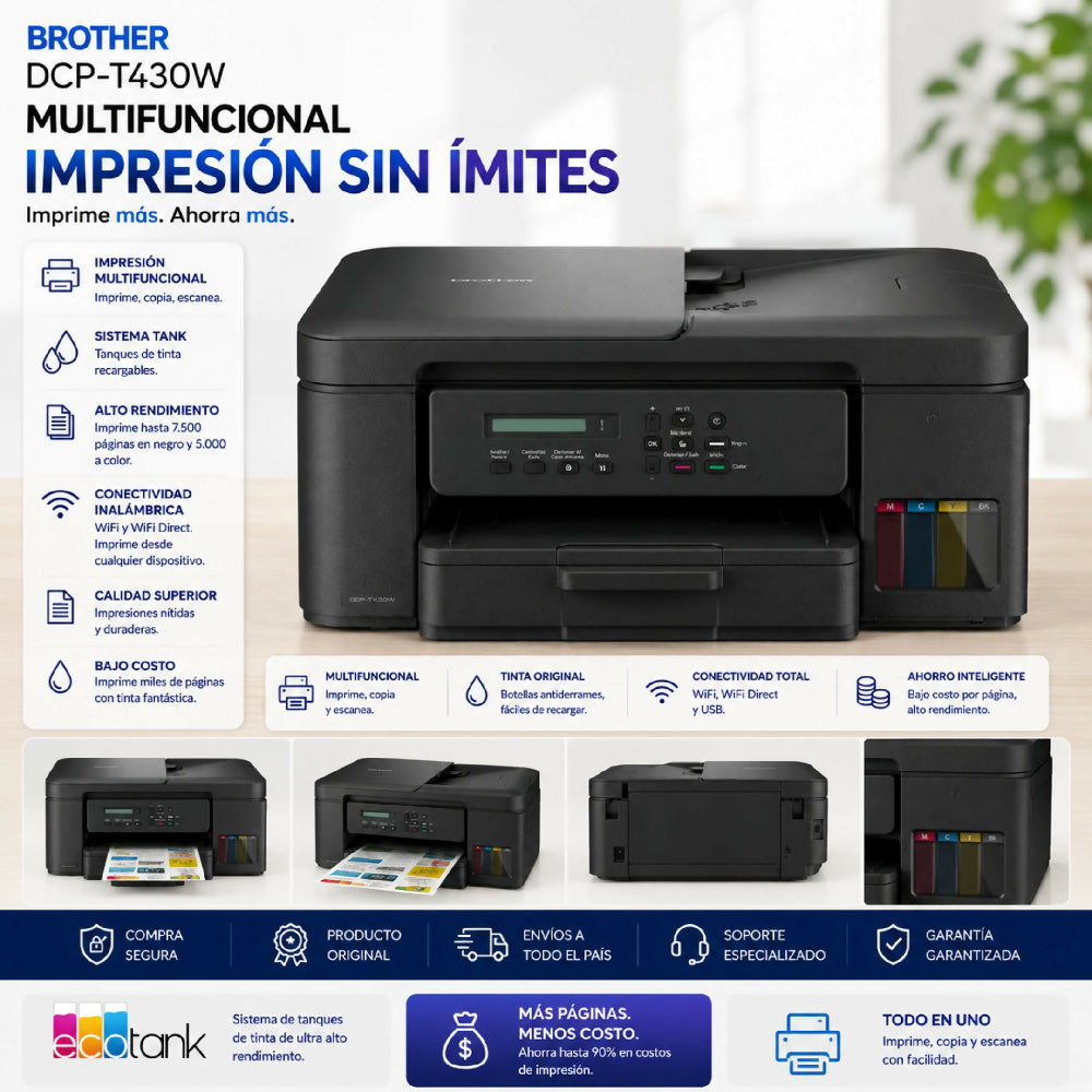 Impresora Brother DCP-T430w Tu Centro De Copiado Y Escaneo Rápido En Casa