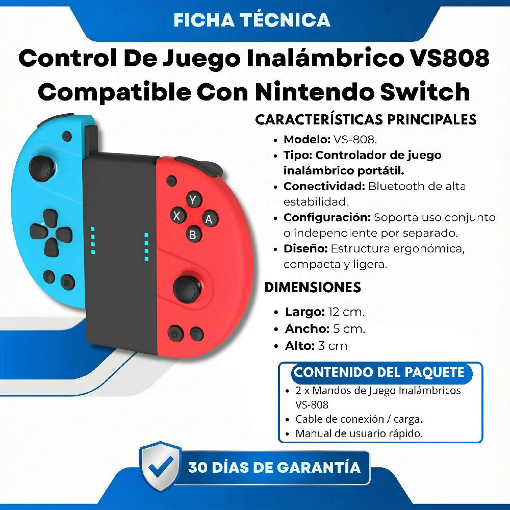 Control De Juego Inalámbrico VS808 Compatible Con Nintendo Switch
