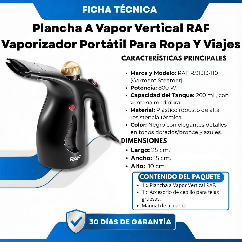 Plancha A Vapor Vertical RAF Vaporizador Portátil Para Ropa Y Viajes
