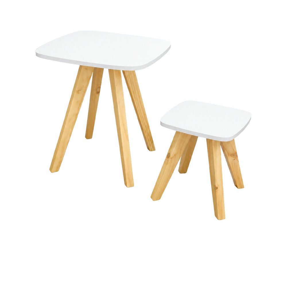 Mesa Auxiliar Nórdica Cuadrada - Set x 2 - Pequeña & Grande