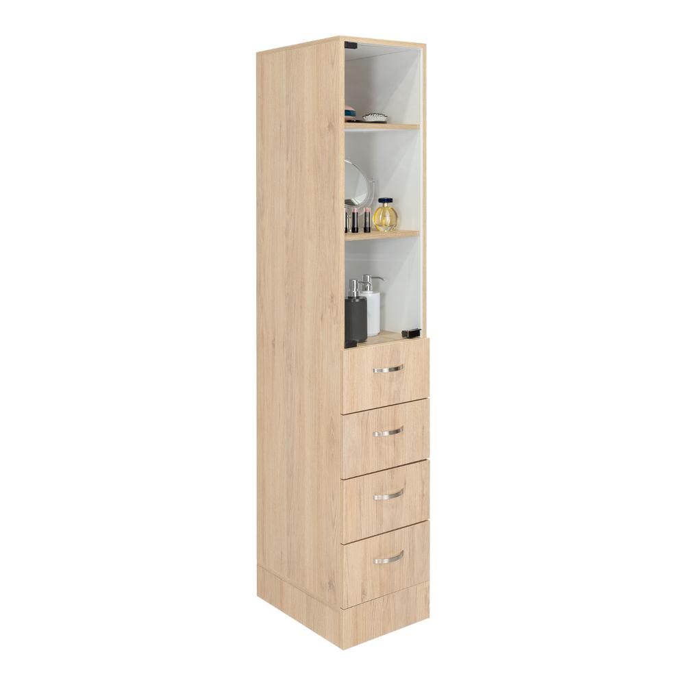 Set de 2 Organizadores de Baño Picasso, Beige y Blanco, con Cuatro Cajones Deslizables