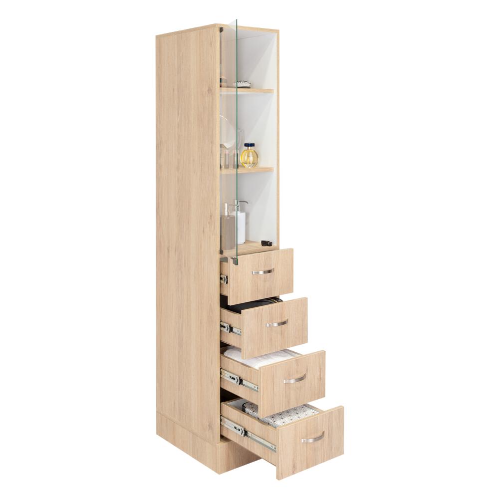 Set de 2 Organizadores de Baño Picasso, Beige y Blanco, con Cuatro Cajones Deslizables