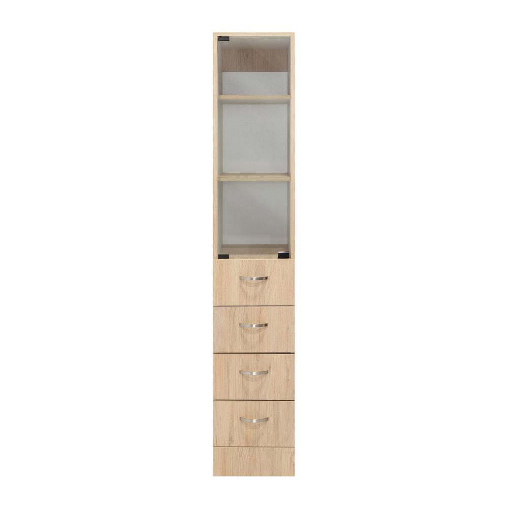 Set de 2 Organizadores de Baño Picasso, Beige y Blanco, con Cuatro Cajones Deslizables