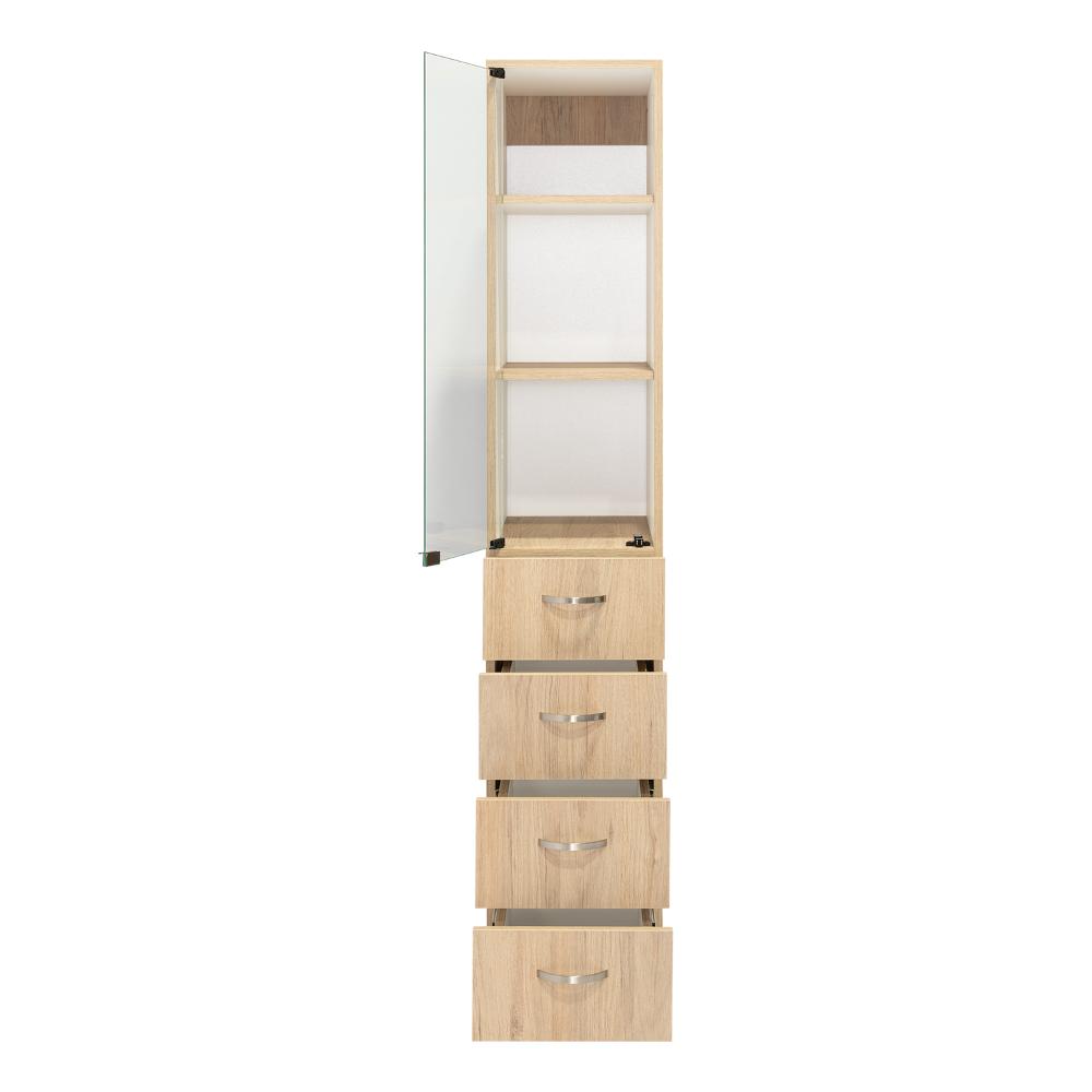 Set de 2 Organizadores de Baño Picasso, Beige y Blanco, con Cuatro Cajones Deslizables